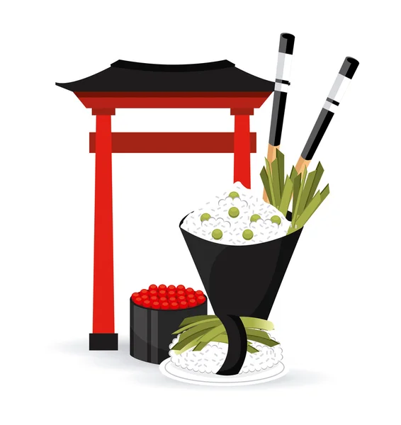 Design de comida japonesa — Vetor de Stock