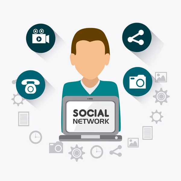 Progettazione social network — Vettoriale Stock