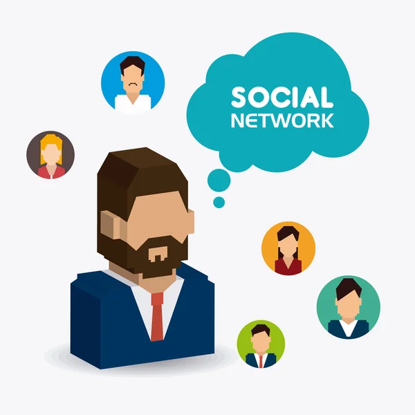 Progettazione social network — Vettoriale Stock