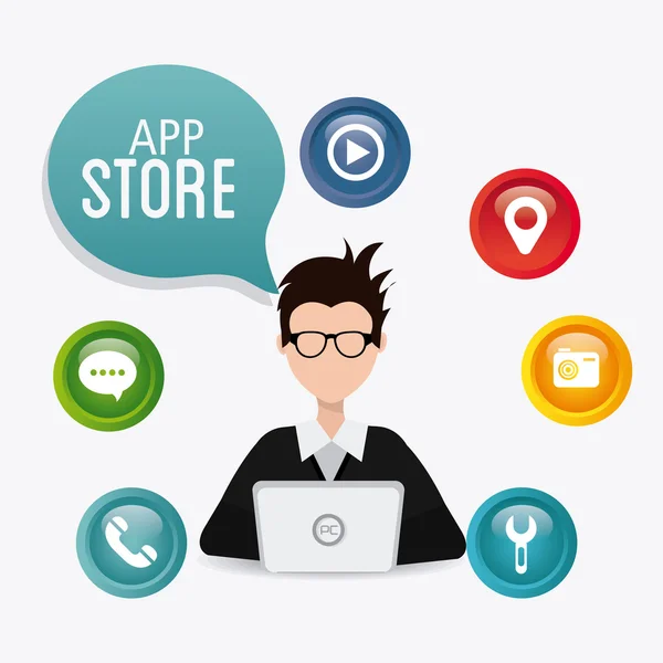 App store digital ontwerp. — Stockvector