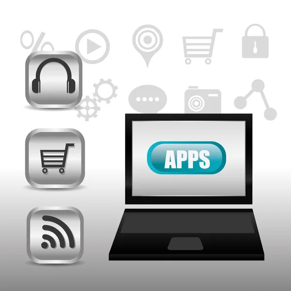 App store design digitale — Vettoriale Stock