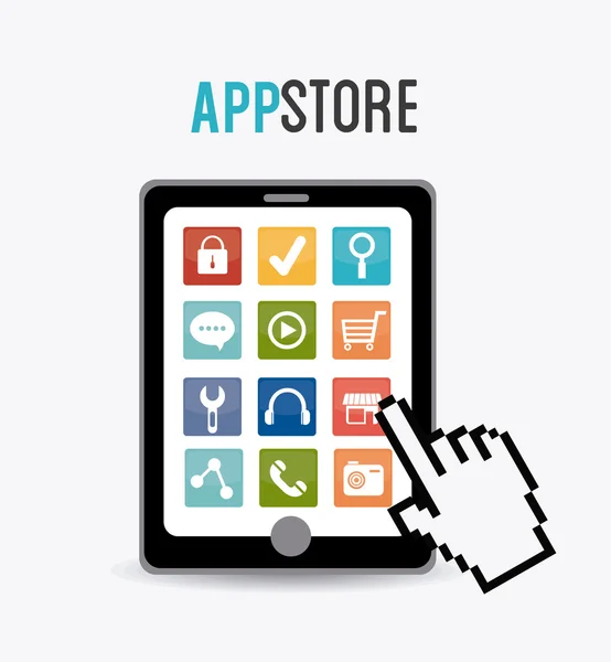 App store design digitale — Vettoriale Stock