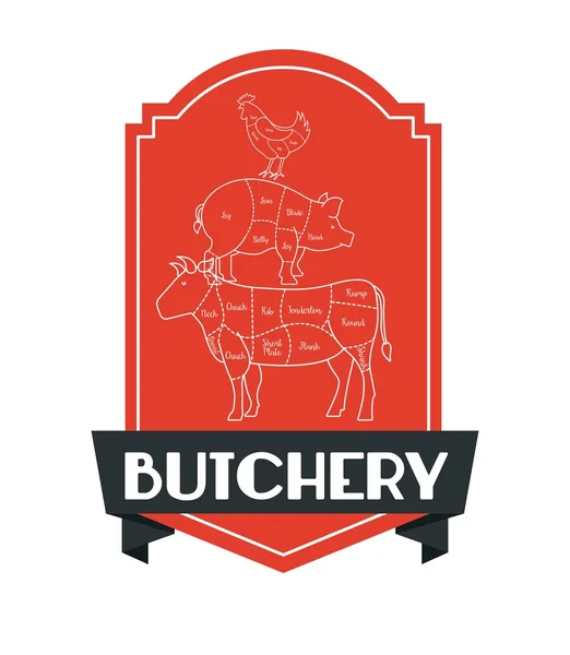 Butchery house — Stock Vector