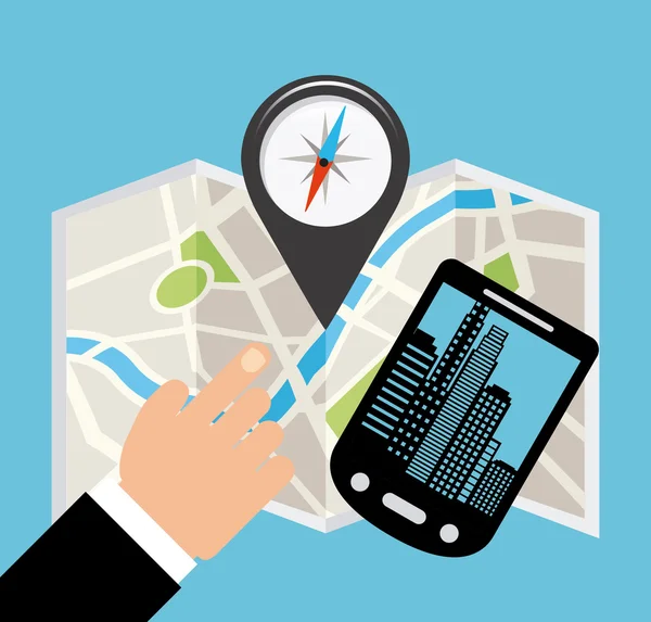 GPS technologieontwerp — Stockvector