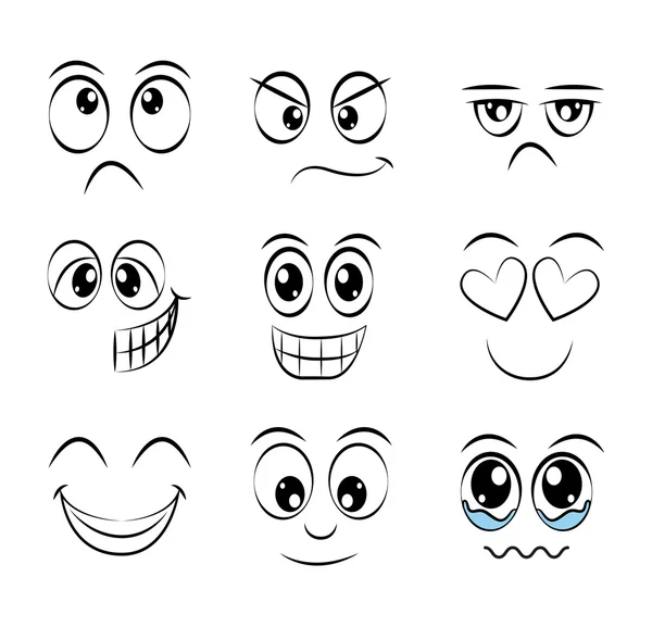 Fun expression facial — Stock Vector