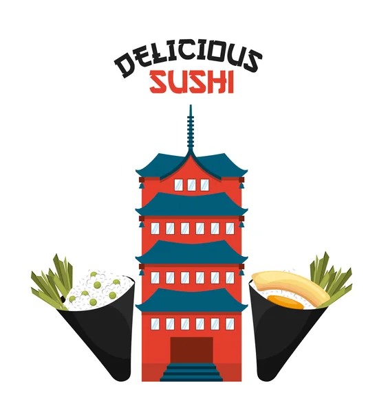 Delicioso sushi — Vetor de Stock