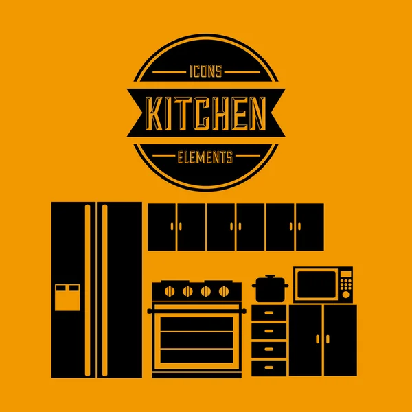 キッチンの視覚的要素 — ストックベクタ
