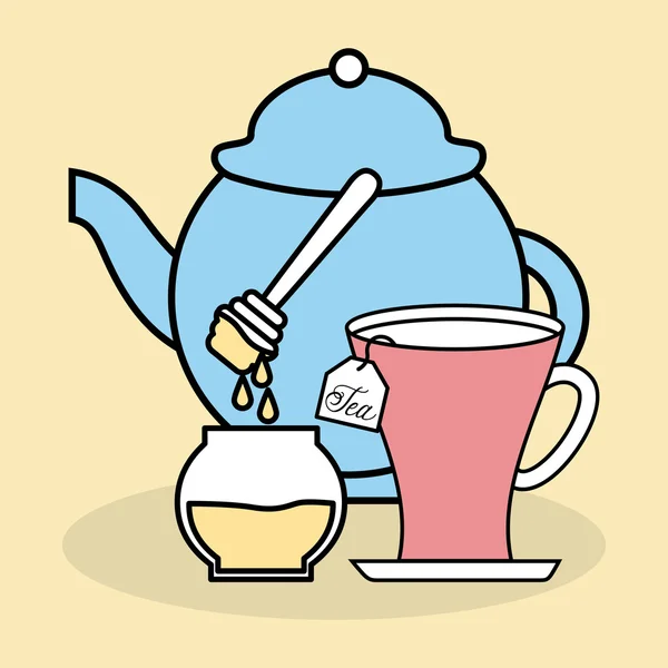 Tea Time diseño — Vector de stock