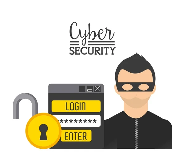 Cyber security design — Stock Vector