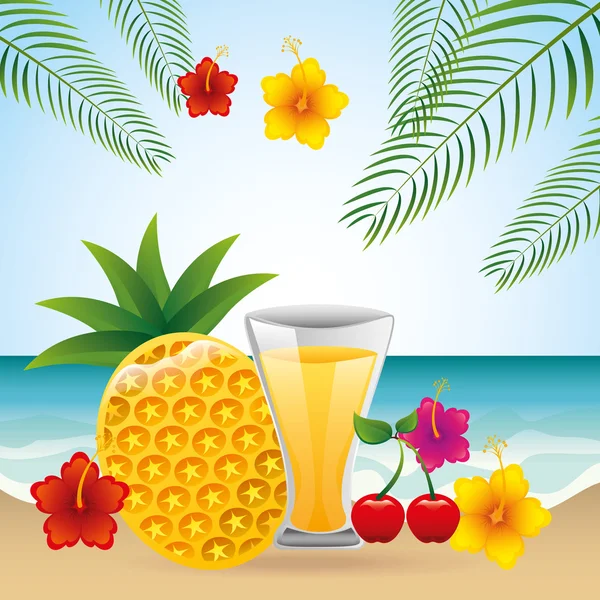 Diseño de bebidas tropicales — Vector de stock