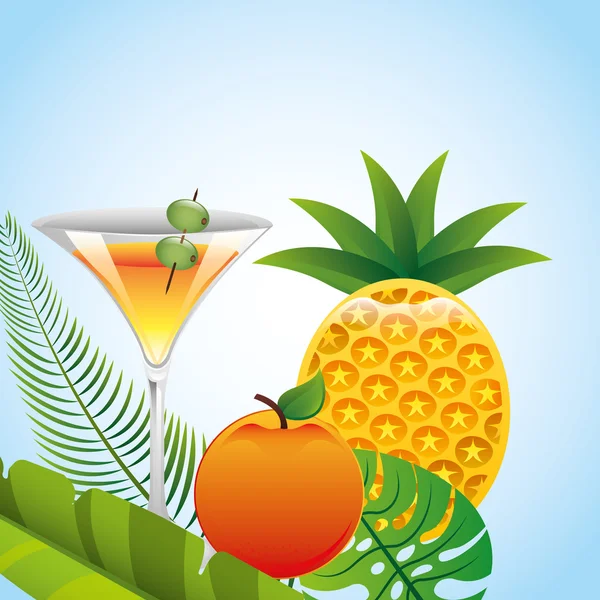 Diseño de bebidas tropicales — Vector de stock