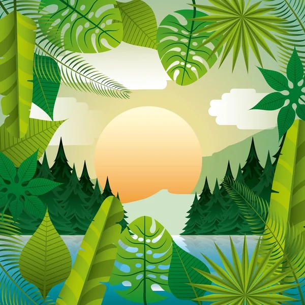 Tropical nature design — Stock Vector