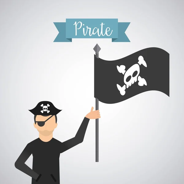 Projeto de emblema pirata —  Vetores de Stock