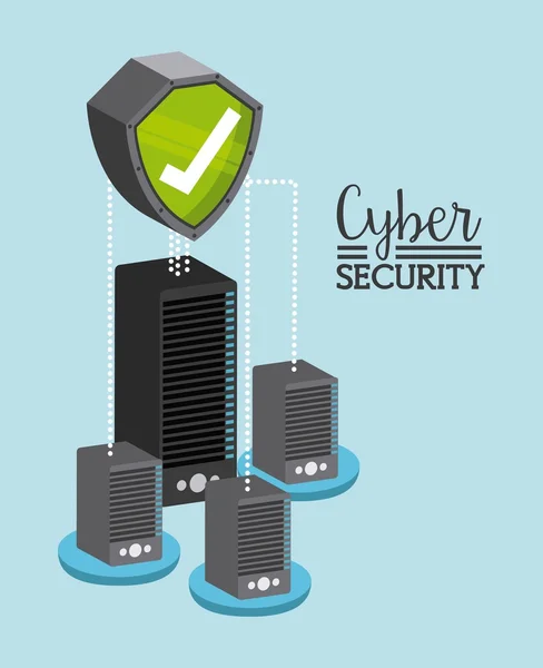 사이버 보안 설계 — 스톡 벡터