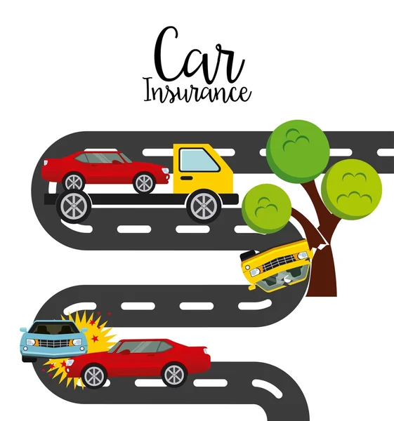 Conception d'assurance automobile — Image vectorielle