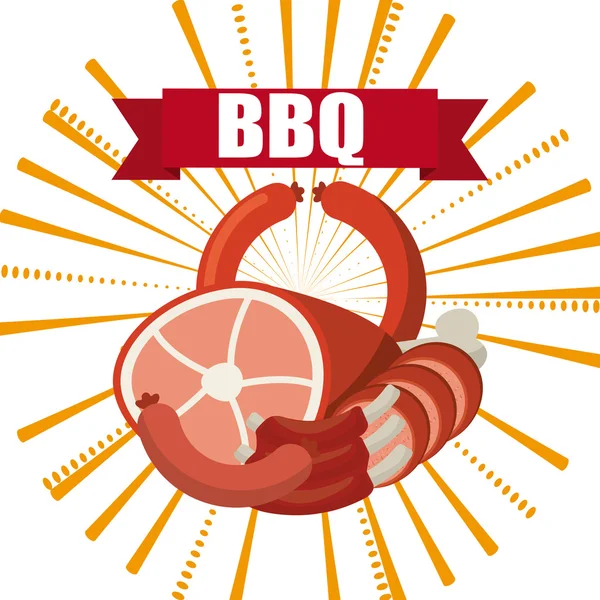 Delicioso diseño de barbacoa — Vector de stock