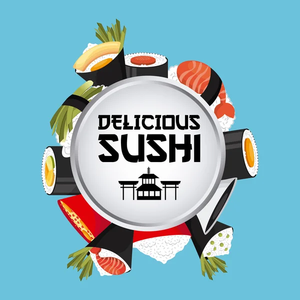 Utsökt sushi design — Stock vektor