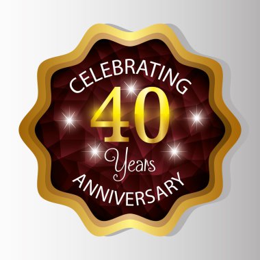 Yıldönümü etiket tasarımı.