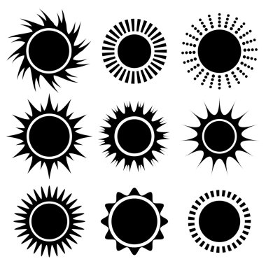 Güneş ve yaz tasarımı.