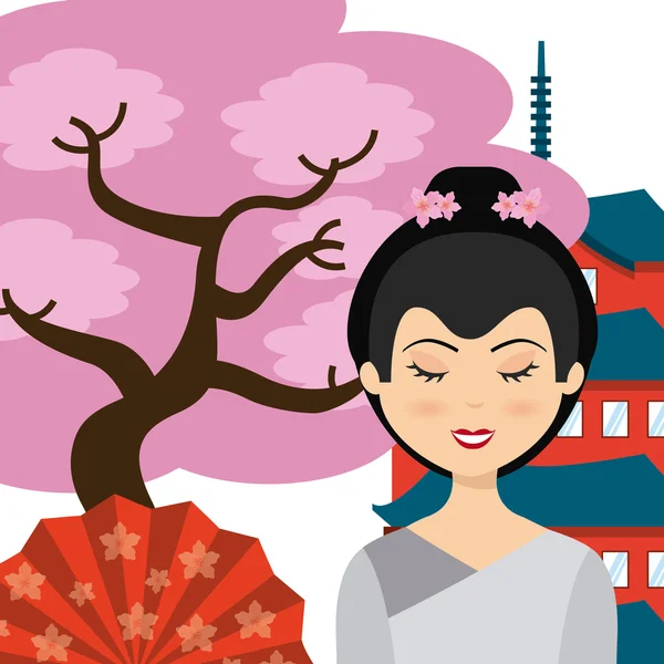 Japanese culture design — Stock Vector