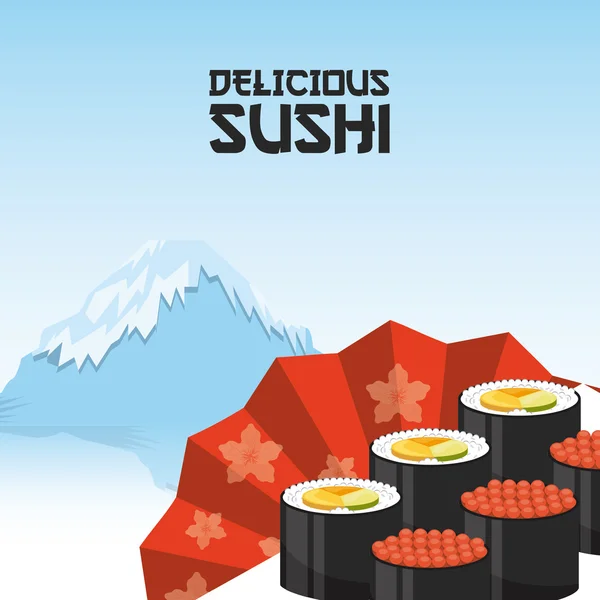 Projekt pyszne sushi — Wektor stockowy