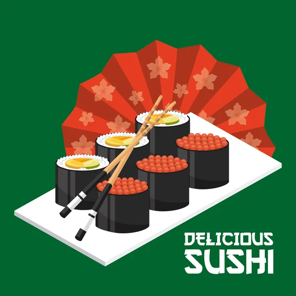 Délicieux design de sushi — Image vectorielle