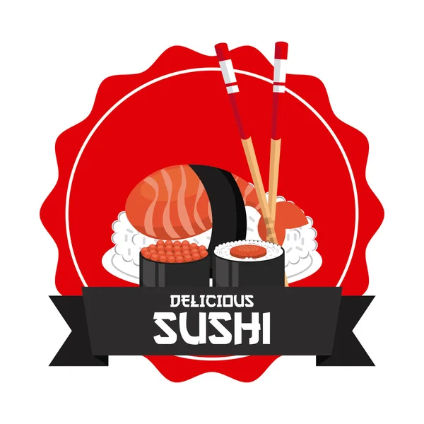 Delicioso design de sushi — Vetor de Stock