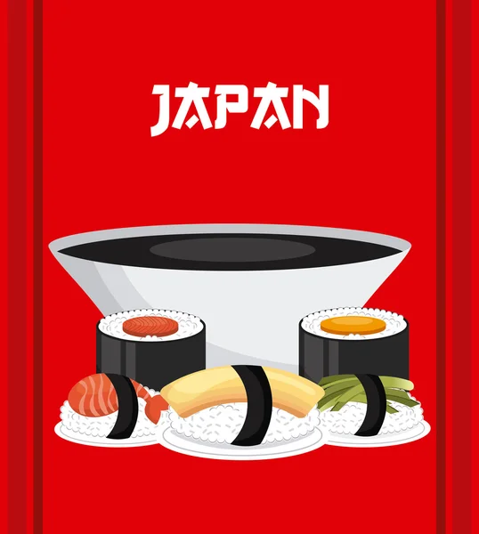 Delicioso diseño de sushi — Vector de stock