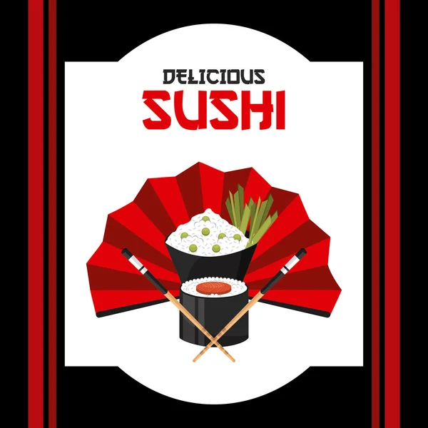 Delicioso diseño de sushi — Vector de stock