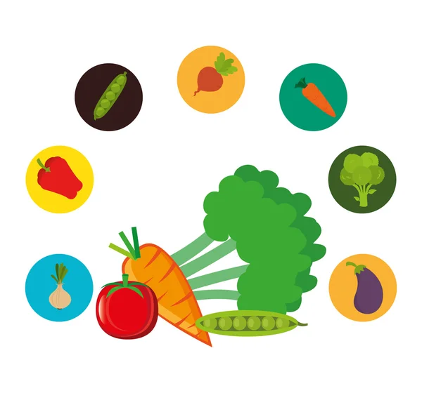 Diseño de alimentos saludables. — Vector de stock