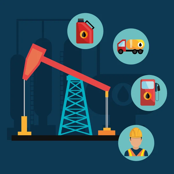 Projekt przemysł naftowy. — Wektor stockowy