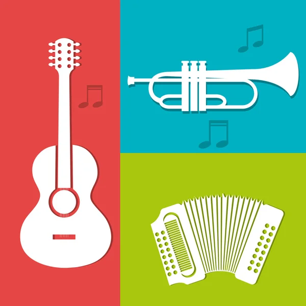 Music instruments design. — Stock Vector