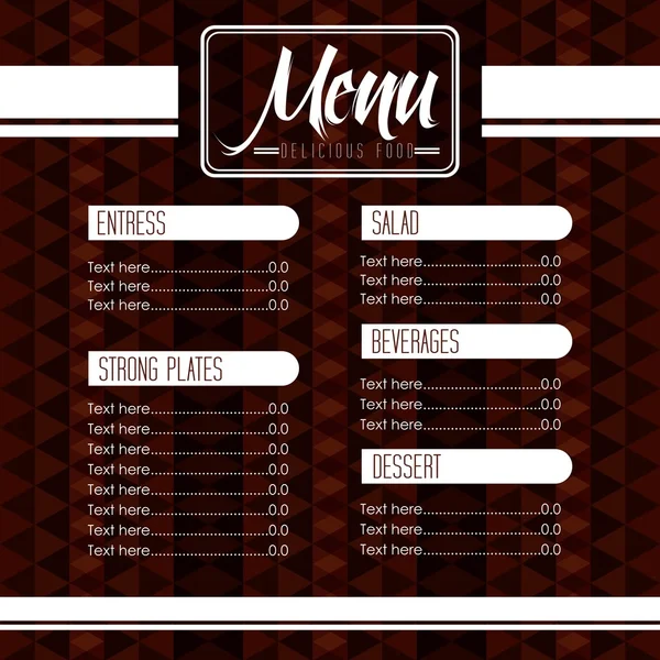 Menu Restaurante — Vetor de Stock