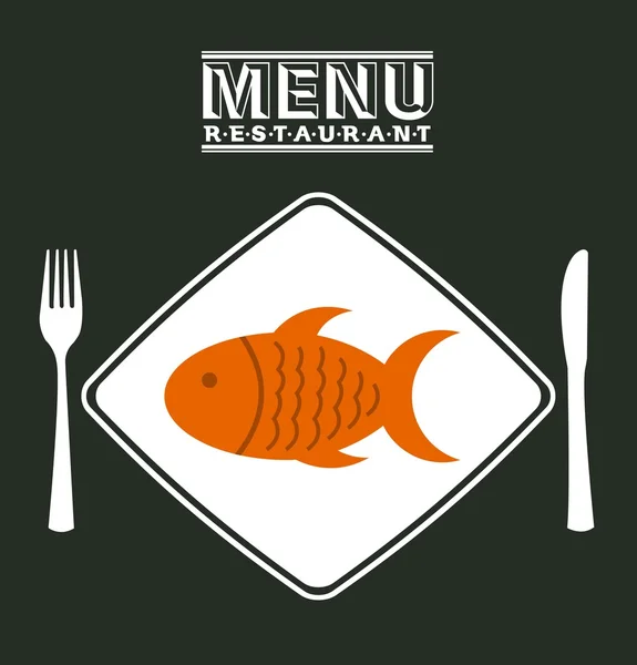 Restaurant met menu — Stockvector