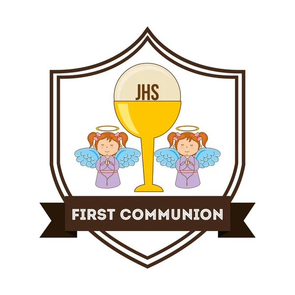 Première communion, concept chrétien — Image vectorielle