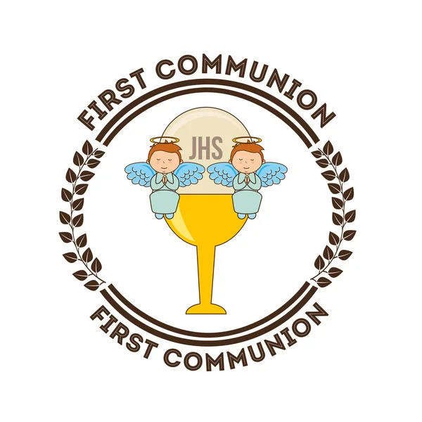 Eerste communie, Christelijke concept — Stockvector