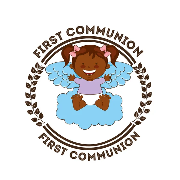 Première communion, concept chrétien — Image vectorielle