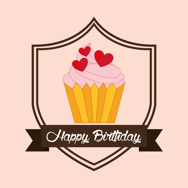 Diseño feliz tarjeta de cumpleaños — Vector de stock