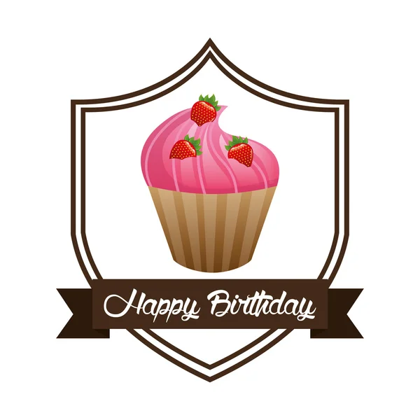 Diseño feliz tarjeta de cumpleaños — Vector de stock