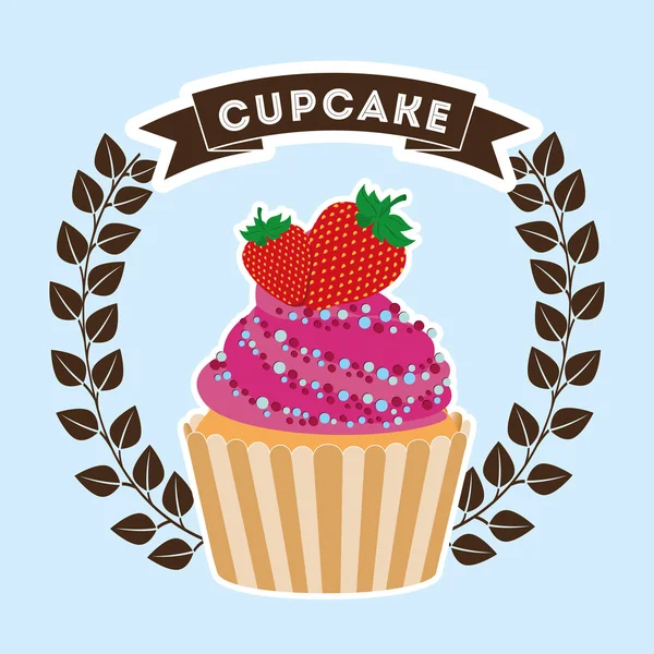 Zoet cupcake ontwerp — Stockvector