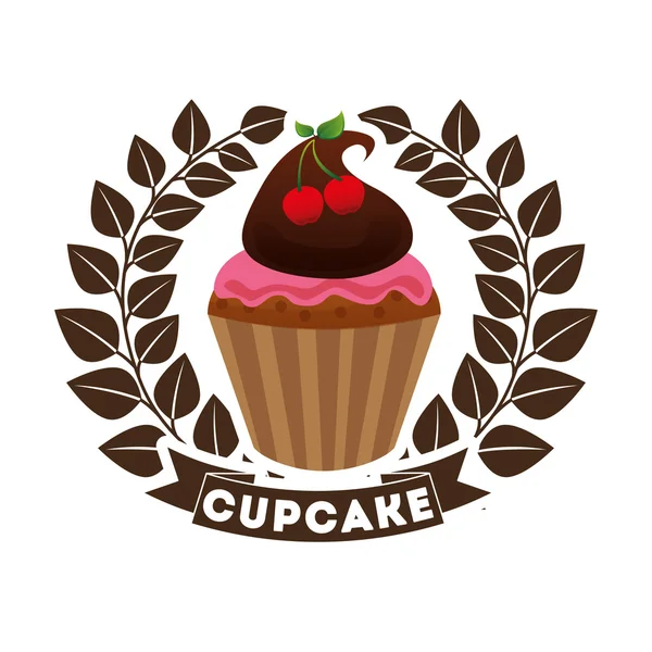 Zoet cupcake ontwerp — Stockvector