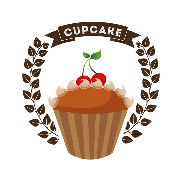 Söt cupcake design — Stock vektor