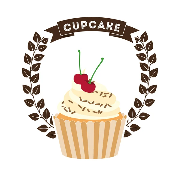 Conception de cupcake doux — Image vectorielle