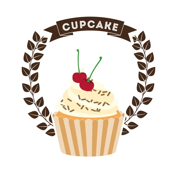 Zoet cupcake ontwerp — Stockvector