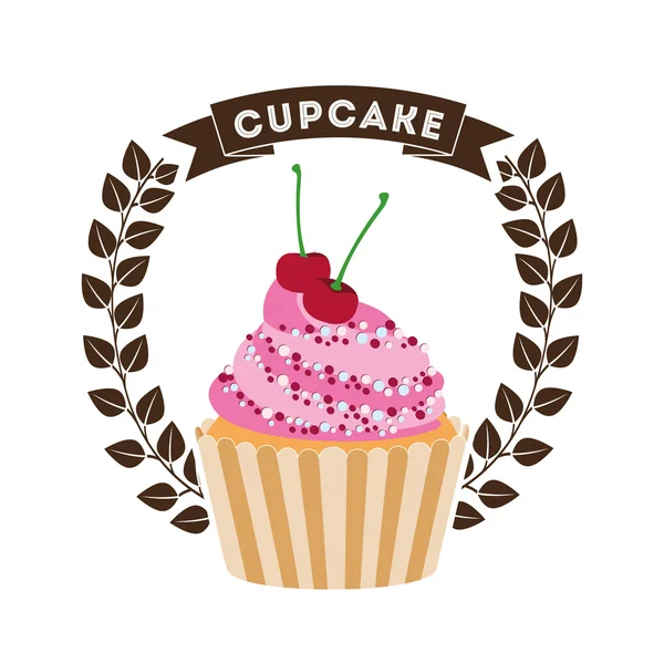 Design de cupcake doce — Vetor de Stock