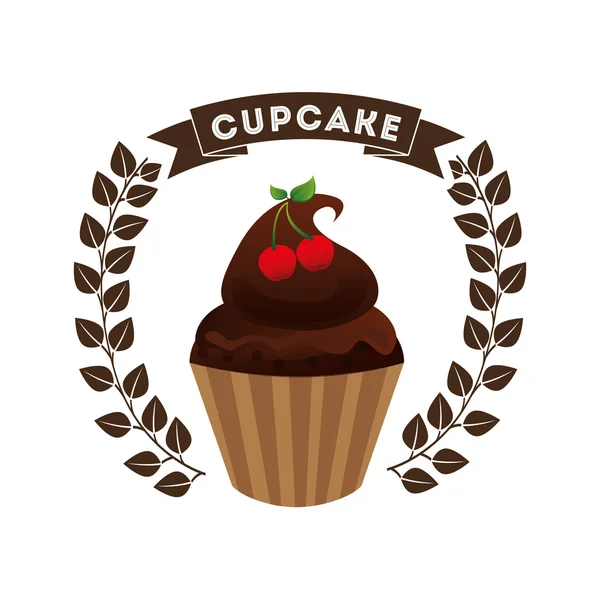 Söt cupcake design — Stock vektor