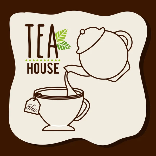 Utsökt te, dryck design — Stock vektor