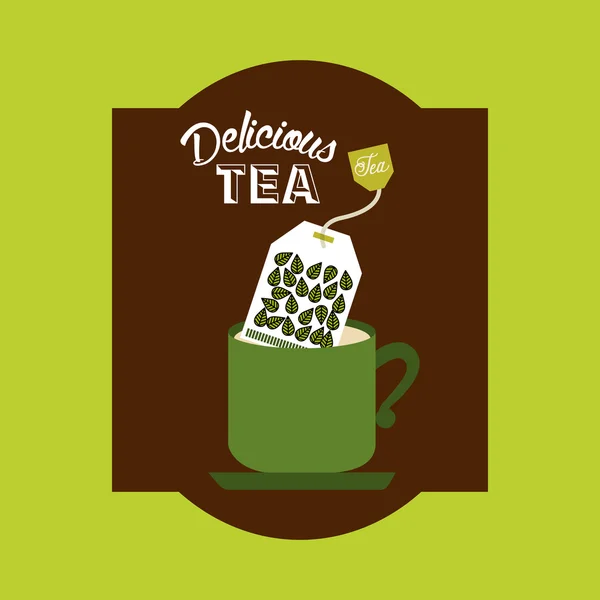 Delicious tea, drink design — Stock Vector