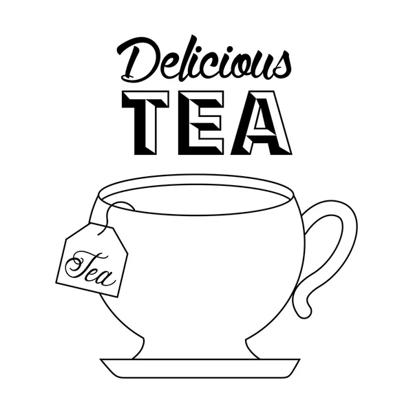 Utsökt te, dryck design — Stock vektor