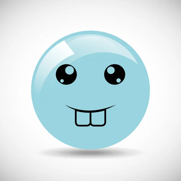 Emoticon, icono de sonrisa feliz — Vector de stock